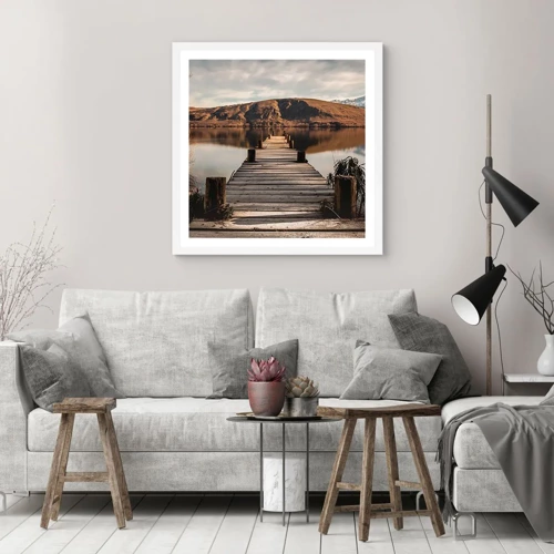 Poster in white frmae - Landscape in Silence - 40x40 cm