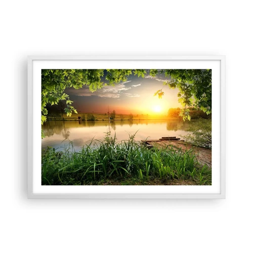 Poster in white frmae - Landscape in a Green Frame - 70x50 cm