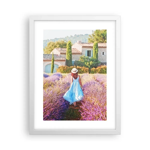 Poster in white frmae - Lavender Girl - 30x40 cm