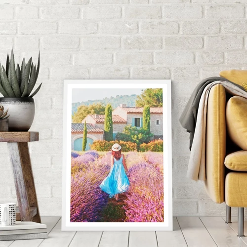 Poster in white frmae - Lavender Girl - 40x50 cm