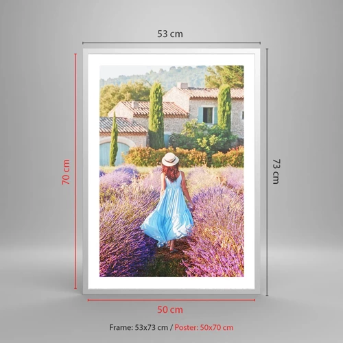 Poster in white frmae - Lavender Girl - 50x70 cm