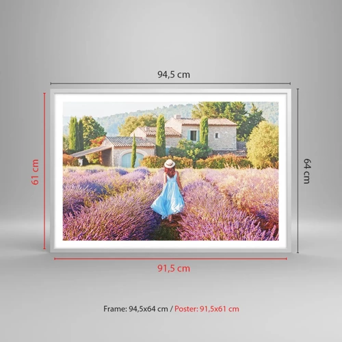 Poster in white frmae - Lavender Girl - 91x61 cm