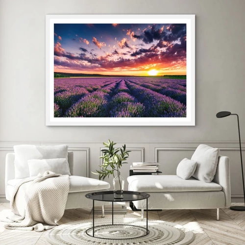 Poster in white frmae - Lavender World - 40x30 cm