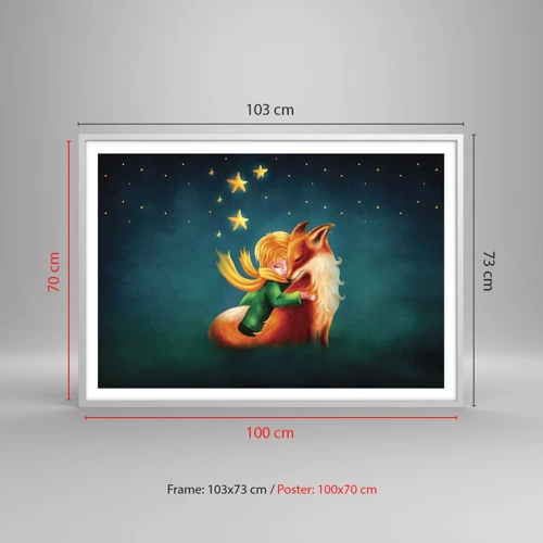 Poster in white frmae - Little Prince - 100x70 cm