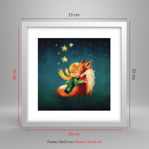 Poster in white frmae - Little Prince - 30x30 cm