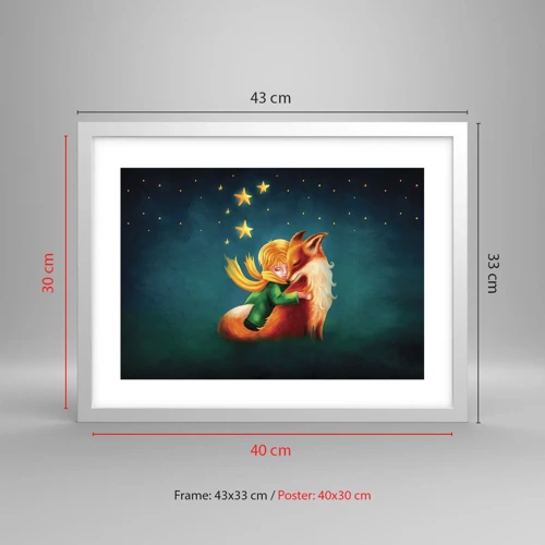 Poster in white frmae - Little Prince - 40x30 cm