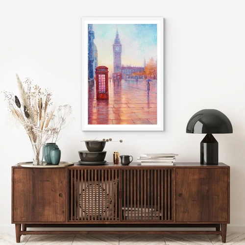 Poster in white frmae - London Autumn Day - 30x40 cm