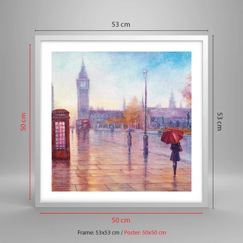 Poster in white frmae - London Autumn Day - 50x50 cm