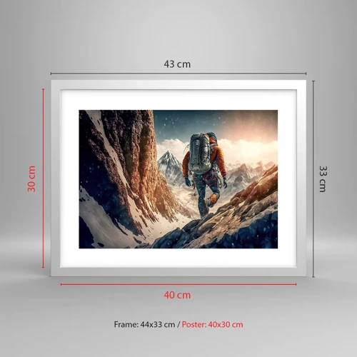 Poster in white frmae - Lonely Warrior - 40x30 cm