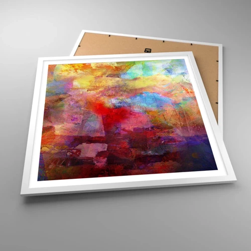 Poster in white frmae - Looking inside the Rainbow - 60x60 cm