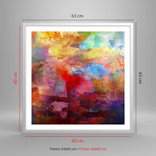 Poster in white frmae - Looking inside the Rainbow - 60x60 cm