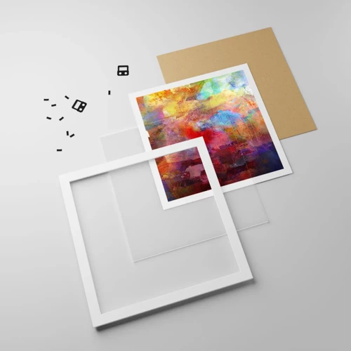 Poster in white frmae - Looking inside the Rainbow - 60x60 cm