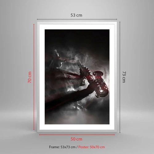 Poster in white frmae - Lost in the Fog of Jazz - 50x70 cm