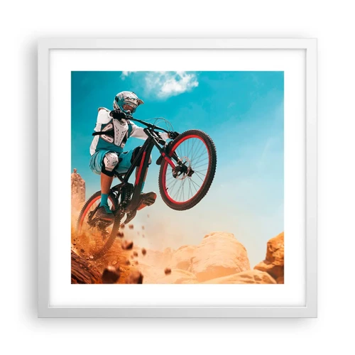 Poster in white frmae - Madness on Wheels - 40x40 cm