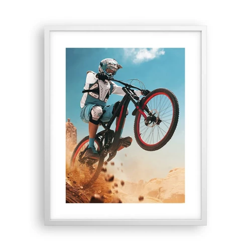 Poster in white frmae - Madness on Wheels - 40x50 cm