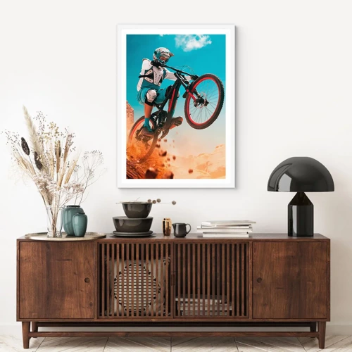 Poster in white frmae - Madness on Wheels - 40x50 cm