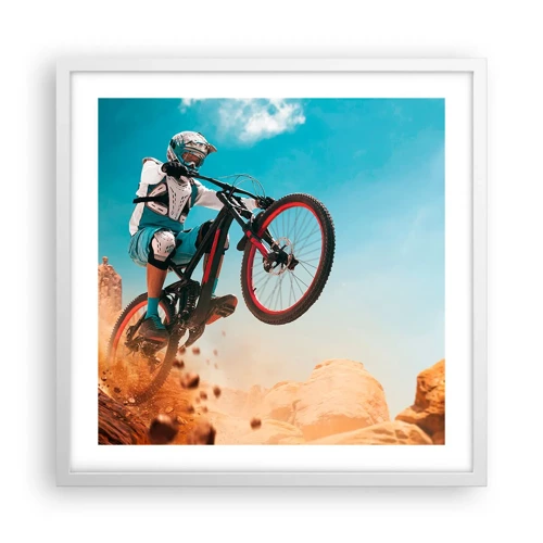 Poster in white frmae - Madness on Wheels - 50x50 cm