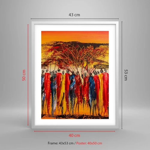 Poster in white frmae - Marching in the Rhythm of Tam-tam - 40x50 cm