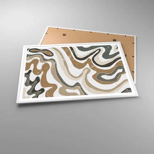 Poster in white frmae - Meanders of Earth Colours - 100x70 cm