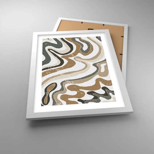 Poster in white frmae - Meanders of Earth Colours - 30x40 cm