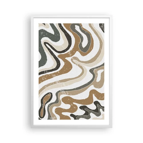 Poster in white frmae - Meanders of Earth Colours - 50x70 cm