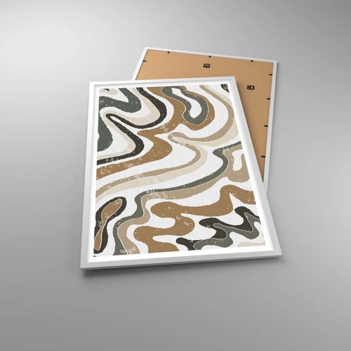 Poster in white frmae - Meanders of Earth Colours - 61x91 cm