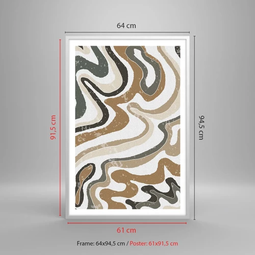 Poster in white frmae - Meanders of Earth Colours - 61x91 cm