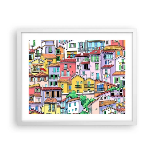 Poster in white frmae - Merry City - 50x40 cm