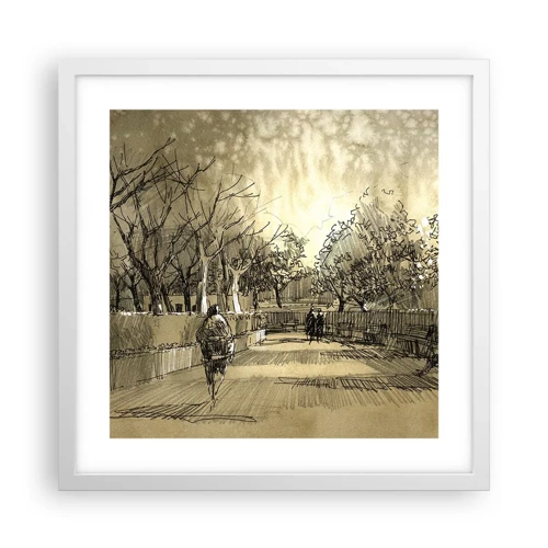 Poster in white frmae - Moment Stopped with a Feather - 40x40 cm