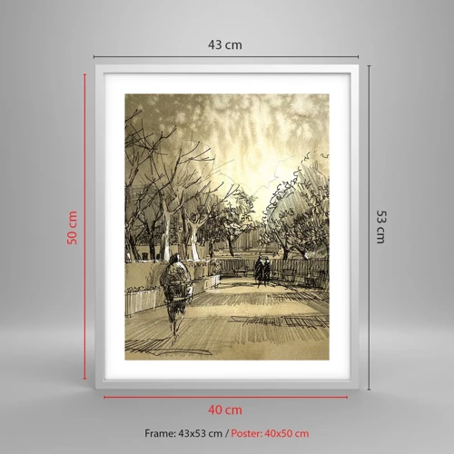 Poster in white frmae - Moment Stopped with a Feather - 40x50 cm