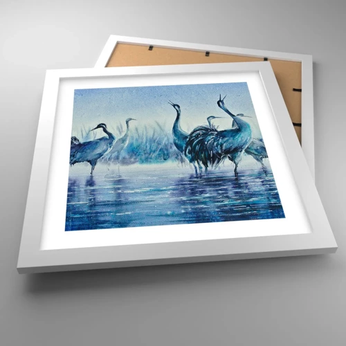 Poster in white frmae - Morning Encounter - 30x30 cm