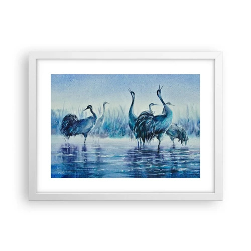Poster in white frmae - Morning Encounter - 40x30 cm