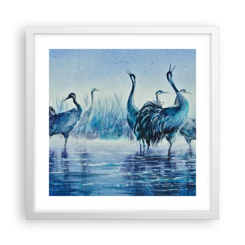 Poster in white frmae - Morning Encounter - 40x40 cm