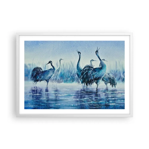 Poster in white frmae - Morning Encounter - 70x50 cm