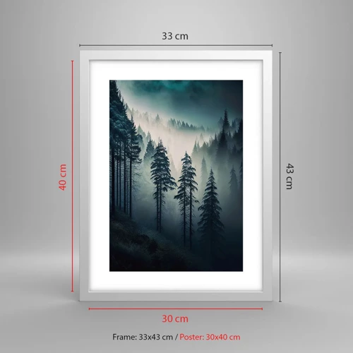 Poster in white frmae - Morning in the Mountains - 30x40 cm