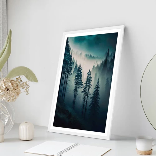 Poster in white frmae - Morning in the Mountains - 70x100 cm