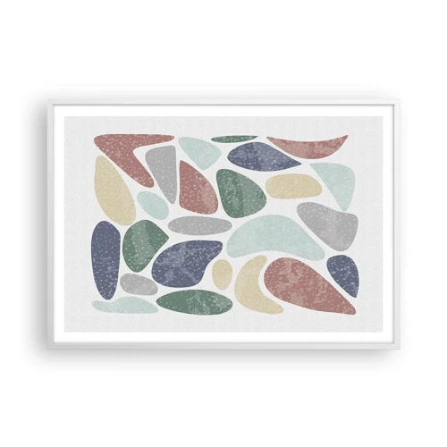 Poster in white frmae - Mosaic of Powdered Colours - 100x70 cm