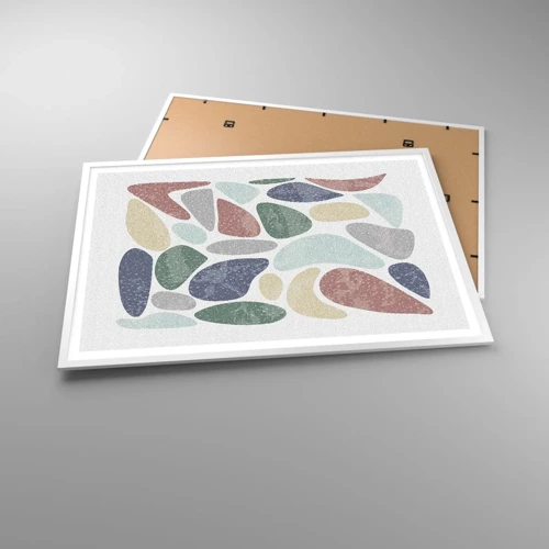 Poster in white frmae - Mosaic of Powdered Colours - 100x70 cm