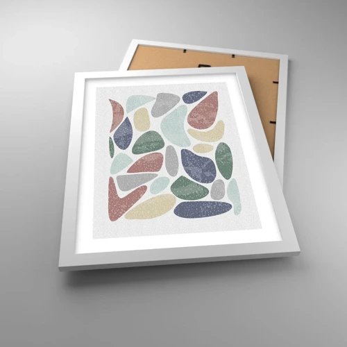 Poster in white frmae - Mosaic of Powdered Colours - 30x40 cm