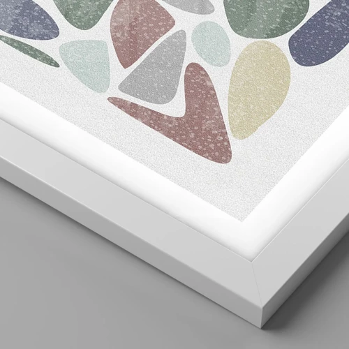 Poster in white frmae - Mosaic of Powdered Colours - 30x40 cm