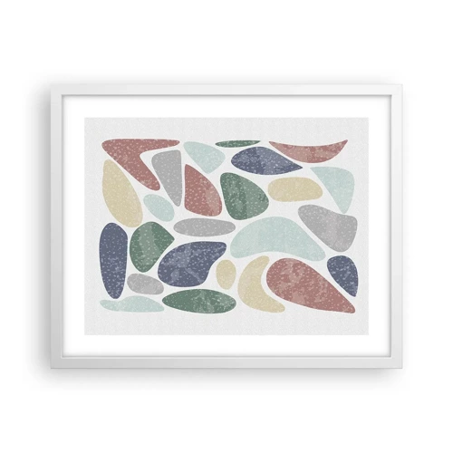 Poster in white frmae - Mosaic of Powdered Colours - 50x40 cm