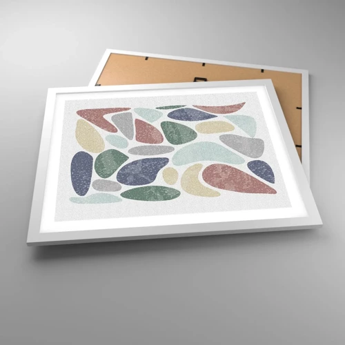 Poster in white frmae - Mosaic of Powdered Colours - 50x40 cm