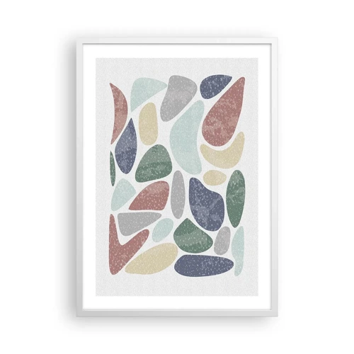 Poster in white frmae - Mosaic of Powdered Colours - 50x70 cm