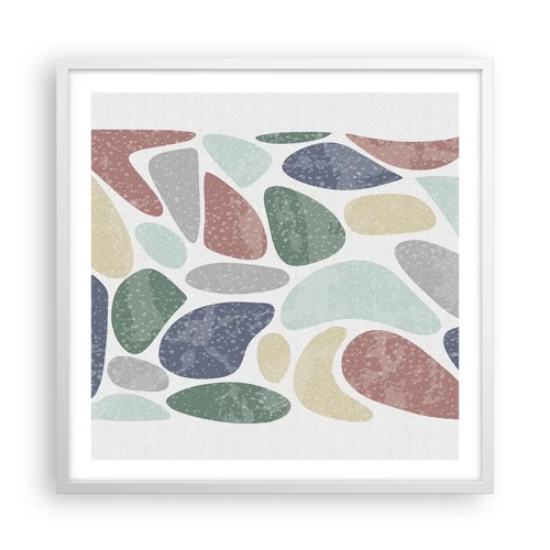 Poster in white frmae - Mosaic of Powdered Colours - 60x60 cm