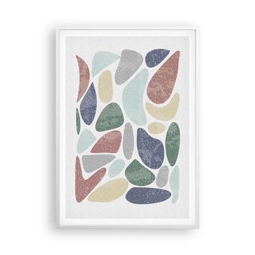 Poster in white frmae - Mosaic of Powdered Colours - 70x100 cm
