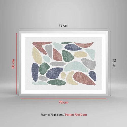 Poster in white frmae - Mosaic of Powdered Colours - 70x50 cm