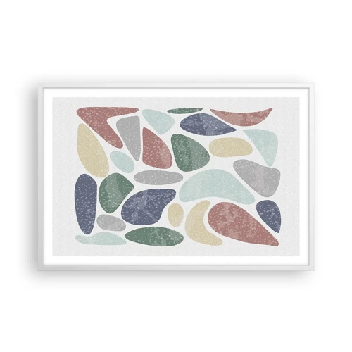 Poster in white frmae - Mosaic of Powdered Colours - 91x61 cm