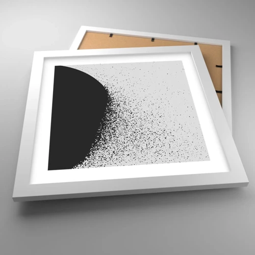 Poster in white frmae - Movement of Particles - 30x30 cm