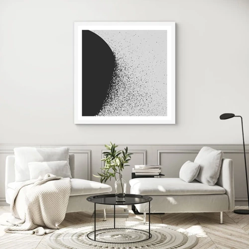 Poster in white frmae - Movement of Particles - 40x40 cm