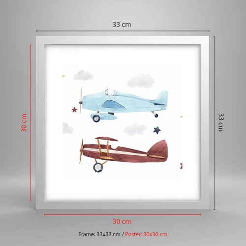 Poster in white frmae - Mr Pilot We Are Waiting! - 30x30 cm